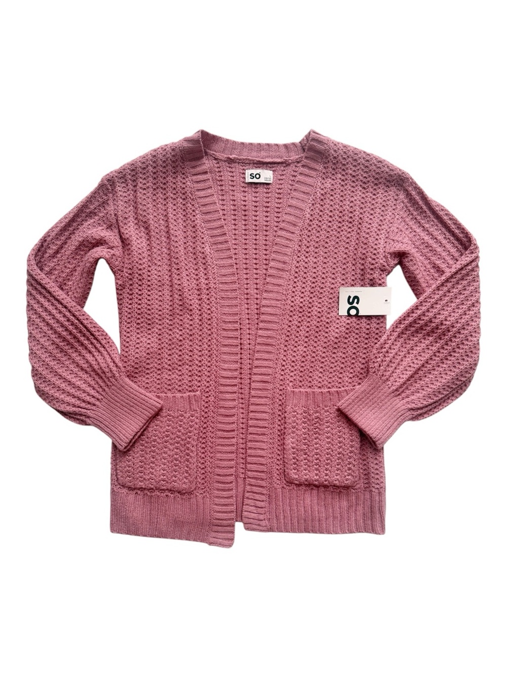 NWT SO Open Knit Pink Cardigan Size 10/12